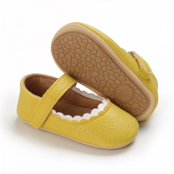 Spring and autumn 0-1 year old girl baby cute princess Velcro anti slip soft sole 3-6-12 month toddler shoes 