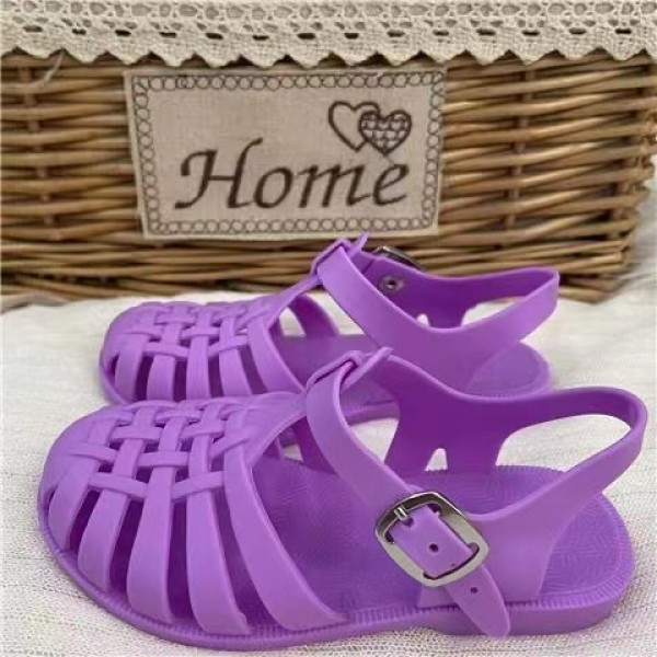 Girls' sandals 2022 new jelly shoes casual children's shoes baby sandals children's Baotou soft soled Roman children's shoes 