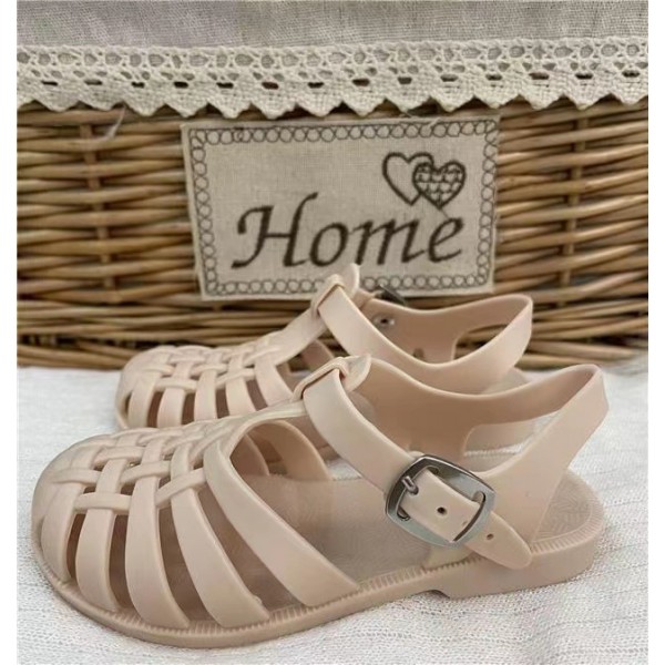 Girls' sandals 2022 new jelly shoes casual children's shoes baby sandals children's Baotou soft soled Roman children's shoes 