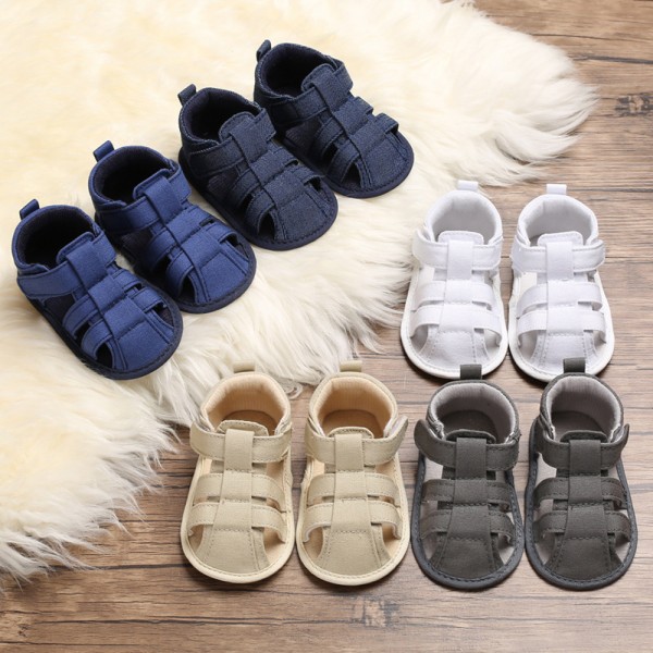 Baby shoes toddler shoes summer style 0-1-year-old male and female baby canvas soft sole baby shoes sandals one hair substitute 