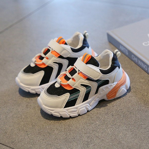 2021 spring new children's sports shoes Korean boys' and girls' leisure mesh running shoes baby soft soled walking shoes 