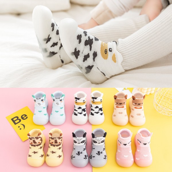 2021 new children's walking shoes soft bottom cartoon 0-3-year-old baby indoor sock shoes infant outer shoes 