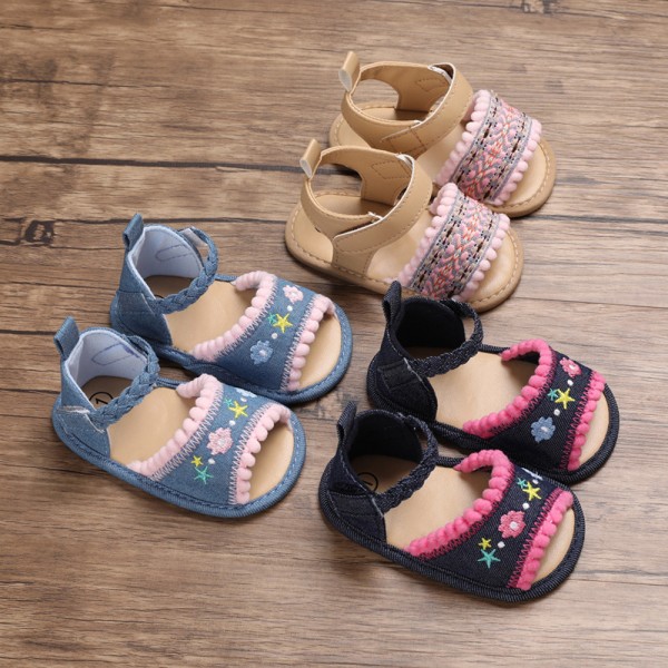 Summer 0-1-year-old baby walking shoes soft sole w...