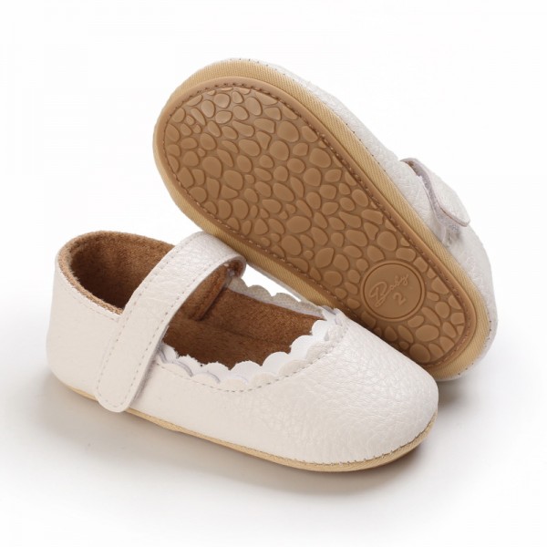 Spring and autumn 0-1 year old girl baby cute princess Velcro anti slip soft sole 3-6-12 month toddler shoes 