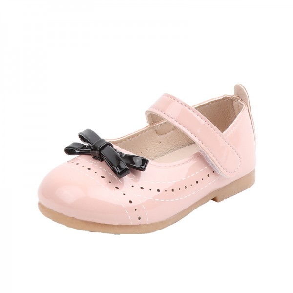 Girls bow single shoes princess shoes soft soled leather shoes 2020 spring style foreign style little girls leather shoes toddler shoes wholesale 