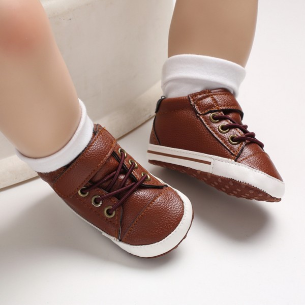 0-1-year-old four seasons baby shoes men's baby soft bottom anti-skid medium high top casual walking shoes support one hair substitute 