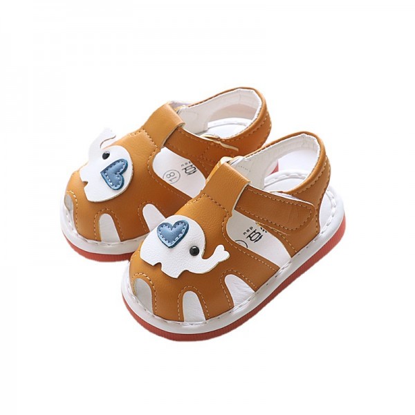 2022 summer new boys' Baotou whistle children's baby sandals 0-1-2 years old leather baby shoes 2206 