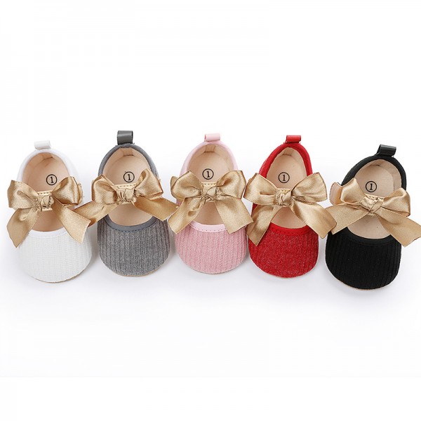 Amele 0-1 year old bow comfortable baby shoes Velcro super soft newborn shoes baby shoes toddler shoes 