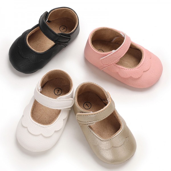 Spring and autumn style 0-1-year-old baby walking shoes soft soled baby shoes semi rubber soled princess shoes 