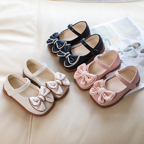 Girls' small leather shoes spring 2022 new princes...