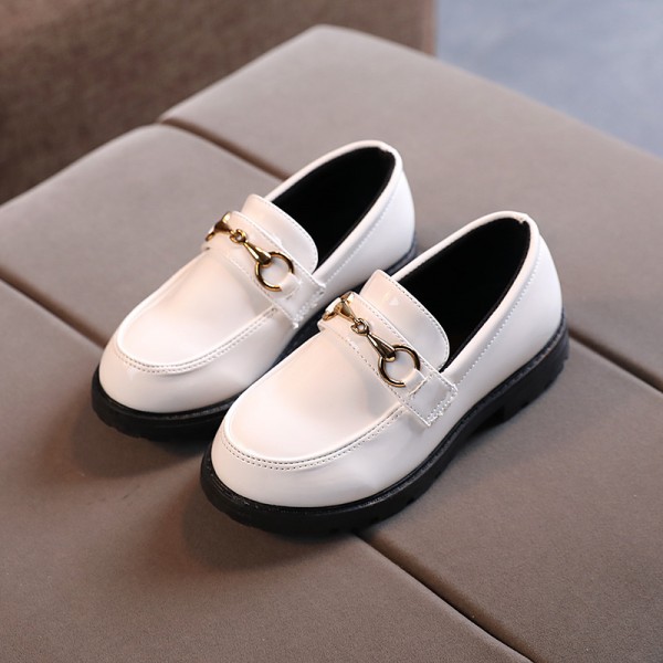 2021 spring children's leather shoes baby walking shoes boys' retro British style girls' dance shoes students' shoes 
