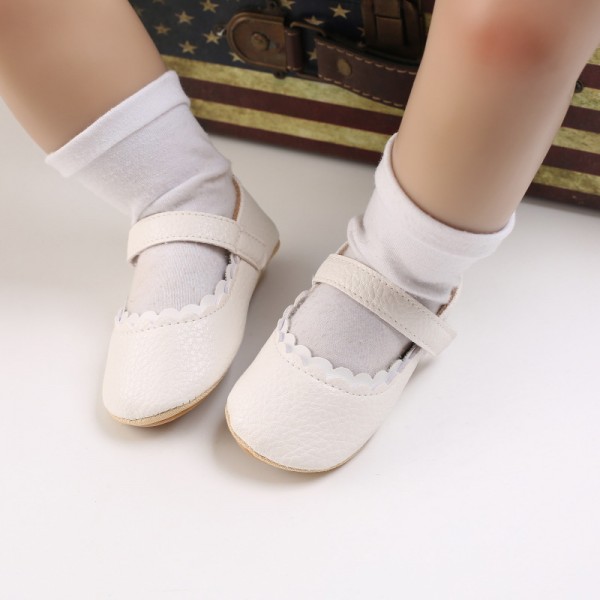 Spring and autumn 0-1 year old girl baby cute princess Velcro anti slip soft sole 3-6-12 month toddler shoes 