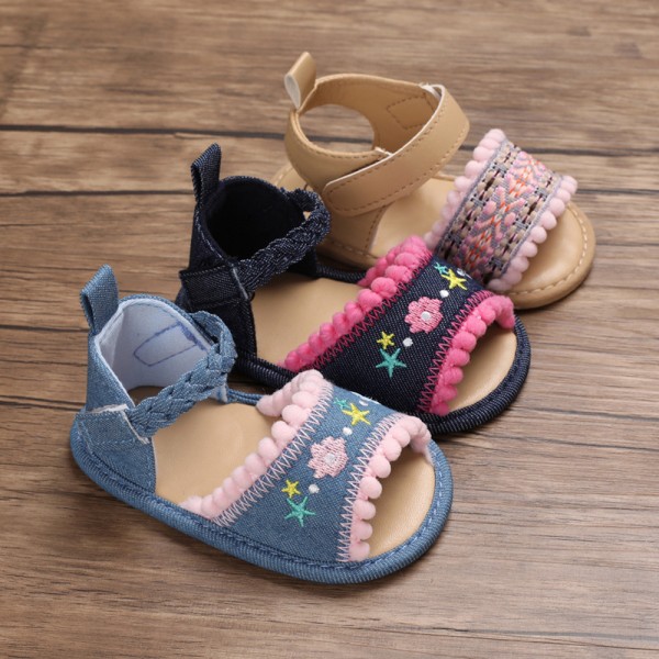 Summer 0-1-year-old baby walking shoes soft sole wisp empty baby shoes breathable summer sandals 