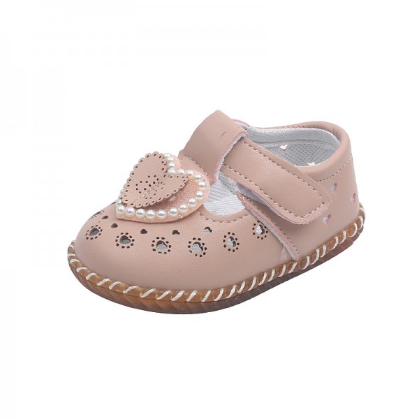 Girl baby sandals summer breathable baby princess shoes soft soled non slip leather shoes toddler shoes girl's spring and autumn single shoes 