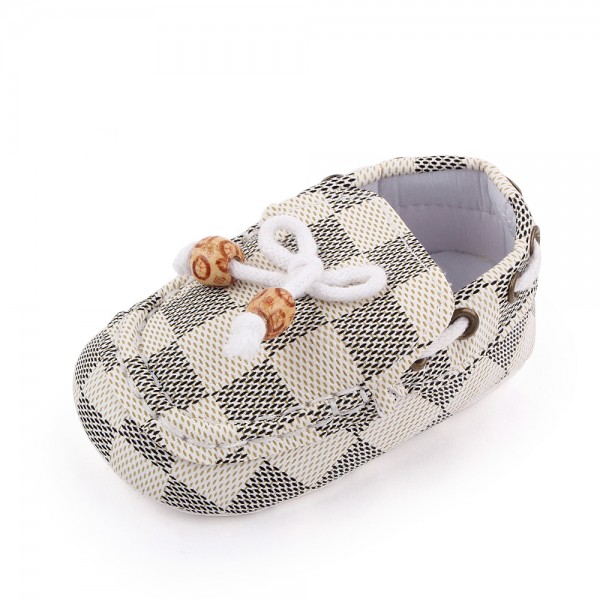 Foreign trade wholesale new classic lattice bean shoes anti slip soft soled baby walking shoes 0-12 months 0945 