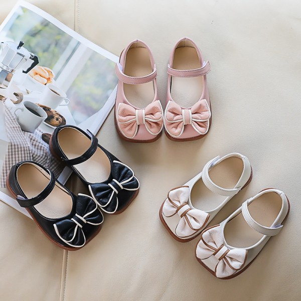 Girls' small leather shoes spring 2022 new princess shoes women's treasure children's shoes soft soled children's shoes spring and autumn single shoes black 