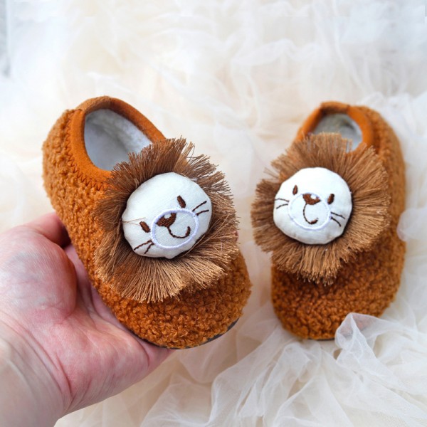 Winter children's shoes baby walking shoes with plush soft sole boys and girls' indoor shoes children's bag heel cotton mop infant home 