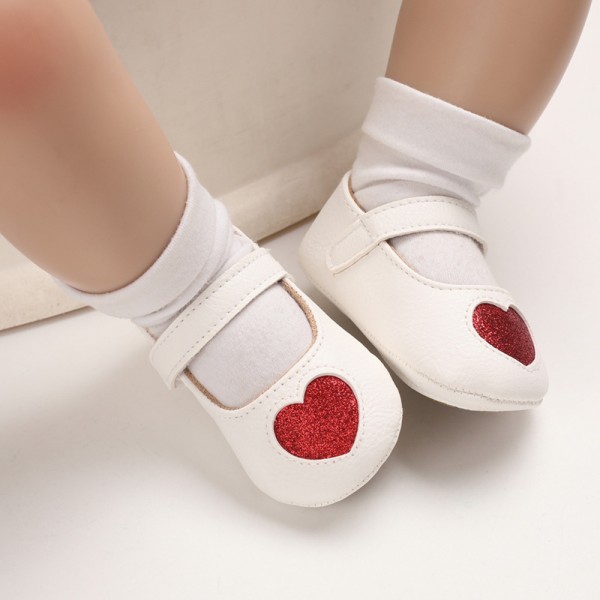 Spring and autumn 0-1-year-old girl baby princess love Han Fan anti-skid soft bottom grinding Baotou 0-6-12 months toddler shoes 