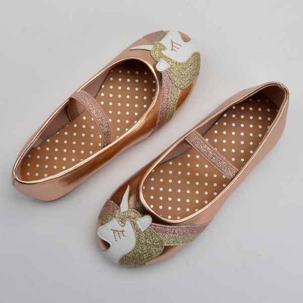 Processing customized pony children's single shoes Korean round head flat bottom Doudou shoes Korean casual princess shoes 