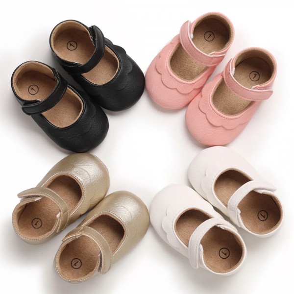 Spring and autumn style 0-1-year-old baby walking shoes soft soled baby shoes semi rubber soled princess shoes 