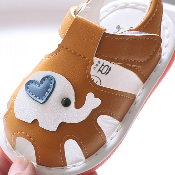 2022 summer new boys' Baotou whistle children's baby sandals 0-1-2 years old leather baby shoes 2206 