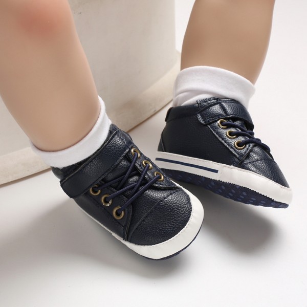 0-1-year-old four seasons baby shoes men's baby soft bottom anti-skid medium high top casual walking shoes support one hair substitute 