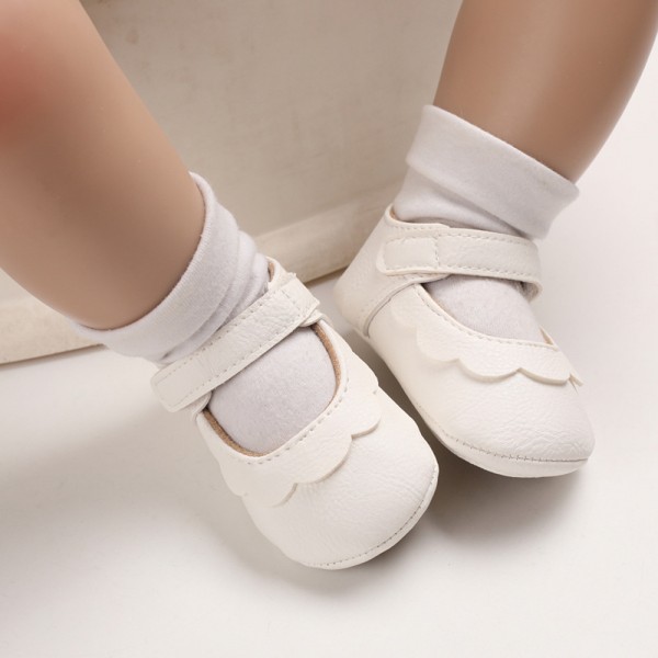 Spring and autumn style 0-1-year-old baby walking shoes soft soled baby shoes semi rubber soled princess shoes 